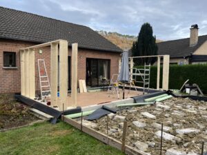 Début de l'ossature bois