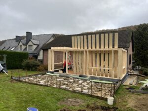 Placement des poutres de la toiture